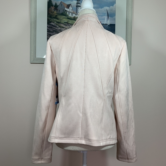 Kenneth Cole NWT light faux suede jacket blush pink L - Picture 2 of 7